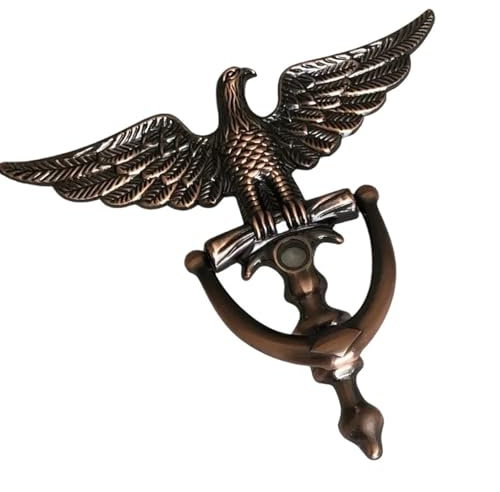 Ayztantine TüRklopfer Antik 1pc Zink-Legierung Adler Kopf Türklopfer Türklopfer Home Decor Ring Möbel Griff Hardware(Red Bronze)