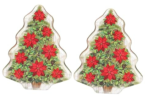 Zerodeko 2 Piezas Caja De Hojalata Navideña De Árbol Caja Portátil Para Dulces Para Fiestas Para Almacenar y Decorar