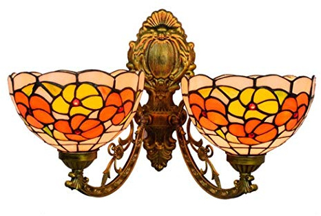 PTLYE 8 -Inch Pastorals Wall Lamps In Tiffany Style Bedside Table Light Lighting For The Corridor Of The Balcony Scale Up And Down Mounted Thoughtful