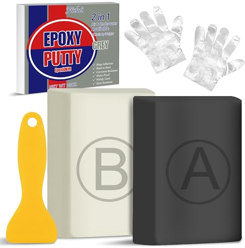 Stucco Epossidico Bicomponente 280g – Mastice Epoxy Putty Modellabile per Piscina, Adesivo Ripara Fuga Subacquea/Crepe, Riempie Fori, Adatto a Plastica/Metallo/Legno/Ceramica/Piastrelle (Grigio)
