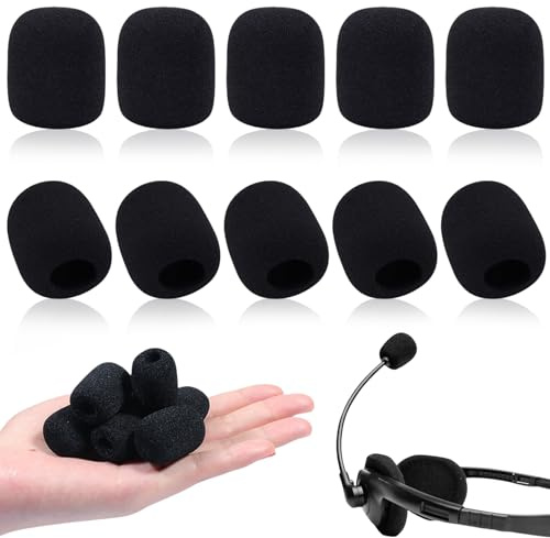 Mini-Lavalier-Mikrofon-Windschutz – hochdichte Schaumstoff-Mikrofonabdeckung für Headset und Ansteckmikrofone, Rauschunterdrückung, Windschutz, kleine Größe, universelle Passform, Schwarz, verbessert
