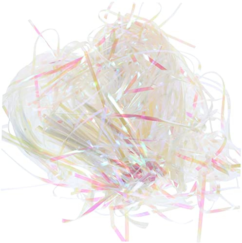 OFFSCH 100g 3MM Iridescent Shredded Tissue Paper Filler for Boxes Baskets Packaging Supplies Colorful Crinkle Cut Packing Material for Holiday Decor Events