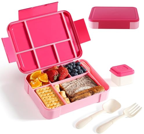 Contenitore per il pranzo per bambini con scomparti – 1300 ml contenitore per il pranzo per bambini, a prova di perdite, pratico contenitore per il pranzo con posate, per l'asilo con contenitore per