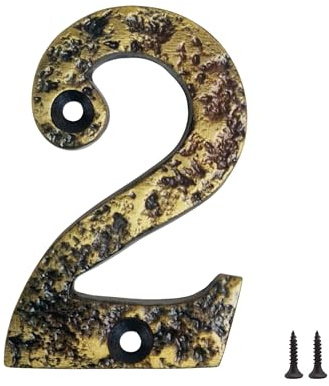 Numero Civico Esterno in Metallo con Viti – Numeri Civici da Esterno Resistenti, Targhetta per Casa e Portone, Numeri Civici Esterni Design Vintage 2