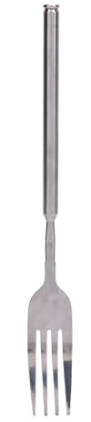 Fourchette télescopique portable à long manche en acier inoxydable pour barbecue dîner Dessert