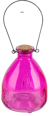 Wespenfalle aus Glas zum hängen in pink Gr. 12,5x12,5x17 cm, D-307-pink