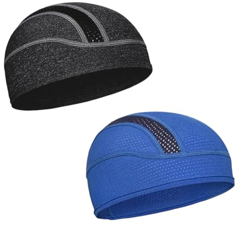 2 Piezas Gorro Bajo Casco Ciclismo Hombre Bandana Gorro de Ciclismo con Calavera Protección UV Sotocasco Bici Verano Gorro para Casco de Bicicleta