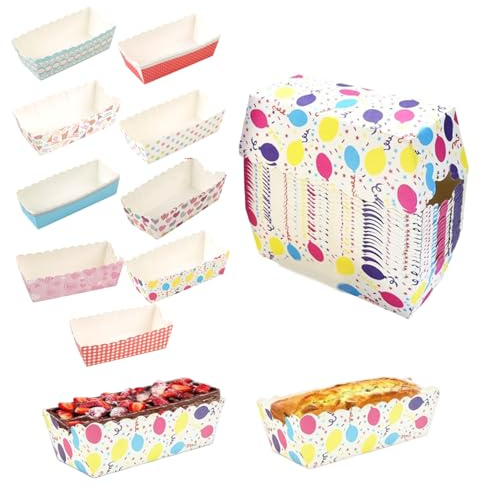 Licsaliwe Mini moldes para muffins, paquete de 100 moldes rectangulares para pasteles y pan, resistentes a altas temperaturas, de grado alimenticio, 4, 3x1, 9x1, 4 pulgadas, estilo aleatorio
