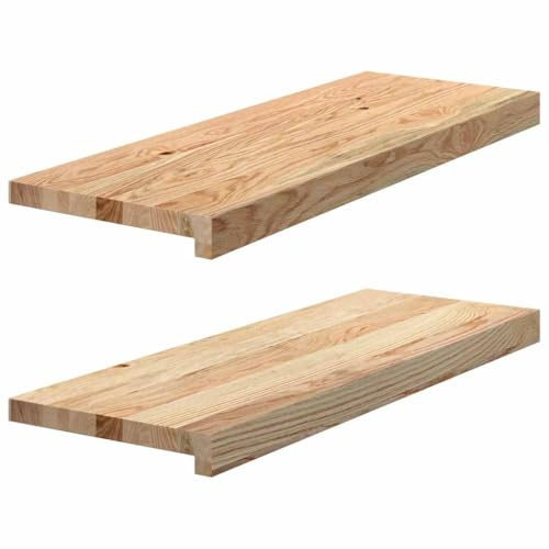 Lot de 2 Appui de Fenêtre, Rebord Tablette de Fenêtre 2 pcs non traité 70x25x2 cm bois chêne massif