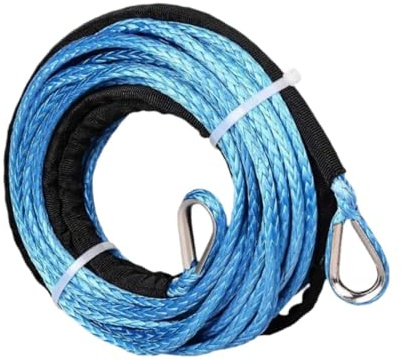 Qianly Corde de Treuil Rallonge Synthétique Sangle de Dépannage Câble pour VTT Ligne de Treuillage Résistante à La Rouille avec Gaine Protectrice Adaptée Pou, Bleu