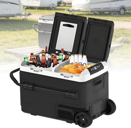 Kylskåp, elektrisk kylbox med app-kontroll, bilkylskåp 12/24V DC och 120-240V AC, bilkylskåp -4℉~68℉, bärbar frys för husbil, resor, camping 40L
