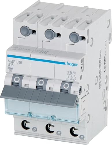 Hager Leitungsschutzschalter 3-polig 6kA C-Charakteristik 20A Quick Connect MCS320