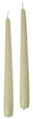 Cereria di Giorgio 10 Candele coniche Ø 2,2 cm Altezza 25 cm - Candele Decorative per la casa – Colore Panna – Durata 7 Ore – Inodore – Cera vegana Naturale – Senza Olio di Palma – Made in Italy