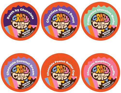 Crazy Cups Medium Roast Chocolate Coffee Lovers Coffee Pods Variety Pack, 24 Count