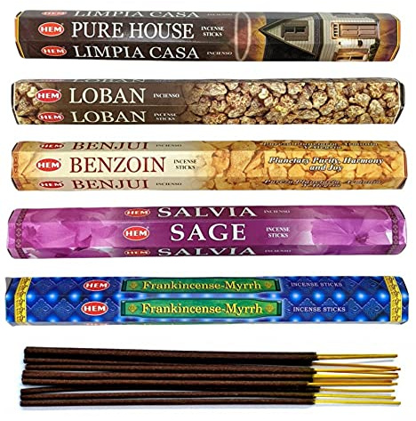 Assortiment d'encens - Bouquet Purification. Lot de 100 bâtons (5 parfums) Marque Hem.
