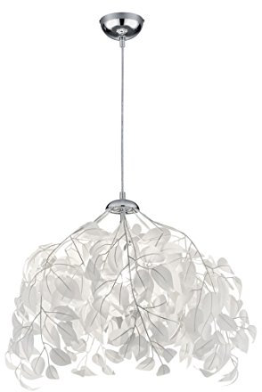 Reality R10461901 Leavy Lampada a Sospensione, 38x38x150 cm, Bianco