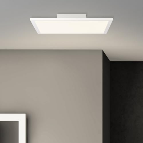 Lightbox LED Panel Deckenleuchte - Deckenlampe, Warmweißes Licht, 40 x | LED Panel Deckenleuchte Deckenlampe, Warmweißes Licht, 40x40cm, 24 Watt, 2400 Lumen, 2700 Kelvin, Metall/Kunststoff, Weiß