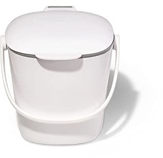 OXO Good Grips Komposteimer weiß – geruchsdichter Abfalleimer für die Küche – 2,8 l