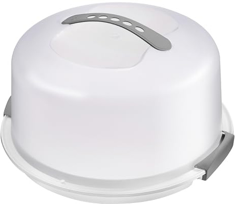 Extra Large Cake Carrier with Lid and Handle, Plastic Cake Container, Cake Holder with Lid for Cake Carrier and Transport - Fits Cake size 11.5 x 11.5 x 5.5