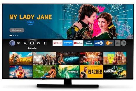 MEDION TV 55 pollici (138,8 cm) QLED Fire TV 4K (Smart TV, Dolby Vision HDR, Dolby Atmos, DVB-T2 HD, DVB-C, DVB-S2, HEVC, Netflix, Prime Video, Bluetooth, DVB-T2, MD 855800)