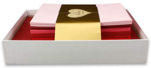 FarbenFroh by GUSTAV NEUSER 25x Farbige Karten blanko mit passendem Umschlag und Einlegeblätter in Weiß in DIN A6/ DIN C6 - Rote Farben ideal für Einladungen und Geschenke