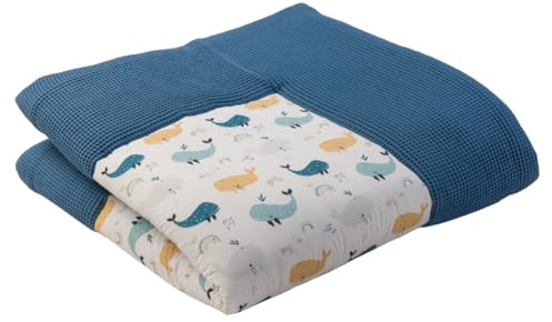 ULLENBOOM Krabbeldecke für Baby 140x140 cm - Dick und weich gepolstert | Außenmaterial: 100% Baumwolle, Alle Materialien OEKO-TEX zertifiziert, Made in EU, Schadstoffgeprüft und waschbar