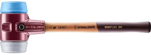 HALDER – Skonsam hammare, TPE-soft/TPE-mid; med gjutet hölje och högkvalitativt trähandtag | D = 80 mm | 3013.080