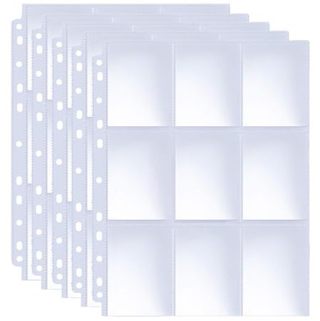 Lamkrtlp 360 Raccoglitore Carte Bifacciale - 15 Pagine, Buste Trasparenti, 11 Fori - Per Collezione di Carte da Gioco, Francobolli, Album Fotografici