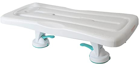Helping Hand Company Surefoot White Plastic Shower/Bath Board with Locking Feet. Shower Board for Elderly & Disabled. Adjustable to Fit 16-25 Width Baths. 200kg / 31 Stone Weight Limit