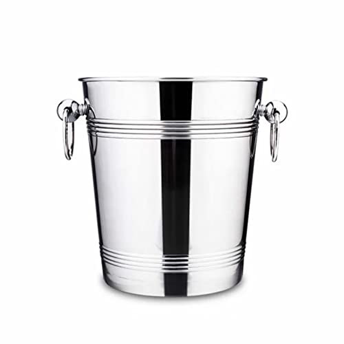 Eiseimer 5L Eiskübel Eiskübel for Hauspartys, verspiegeltes Edelstahlmaterial, gut verarbeiteter Champagnerkübel hält das Eis länger gefroren, for Weihnachtsfeier, Grillen im Hinterhof, Verwendung in