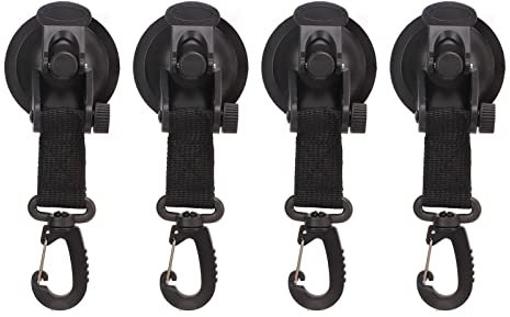 TOTITOM Robuste Saugnäpfe, hohe Festigkeit, tragbar, Starke Saugnäpfe mit Haken für Camping, Auto, Seitenmarkise, Wohnmobil, Haushalt, Zelt, Auto, Schatten, Segel, Baldachin, Autospanner, 4 Stück