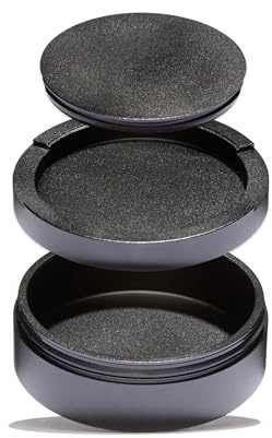 ZUMIQ Élégante boîte de rangement en aluminium robuste - Boîte compacte pour herbes, pilules, snus, pochettes (noir)