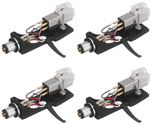 Janasiba 4X Stylus mit Plattenspieler-Headshell 4-Polige Kontakte für Phonograph Turntable Gramophone LP Vinyl Needle