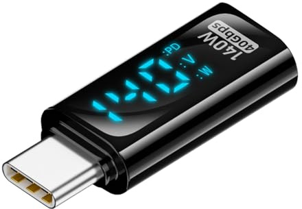 Shurzzesj Adaptador de pantalla digital USB C a USB C,Adaptador USB C a USB C | Conector tipo C de alta velocidad de 40 Gbps, 140 W, Plug and, adaptador de carga rápida para