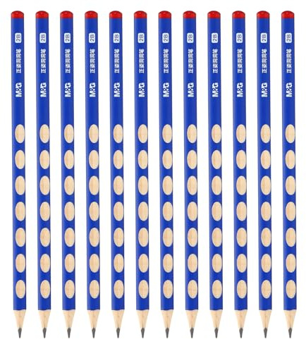 M&G Wooden Triangular Pencils, 12 Pcs Graphite Round Pencils for Classroom & Office, Blue