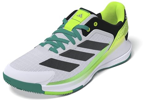 adidas Herren Crazyquick Boost Padel Shoes, Cloud White/Core Black/Lime Burst, 45 1/3 EU