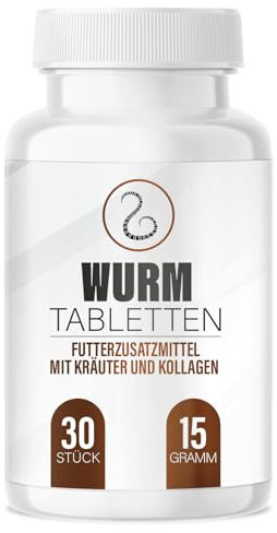 Saint Nutrition® Wurm Tabletten – Wurmkur sekundierend für Katze und Hund - Futterzusatzmittel für Tiere - Ohne künstliche Zusätze – Einfach anzuwenden für Katzen und Hunde – 30 Stück