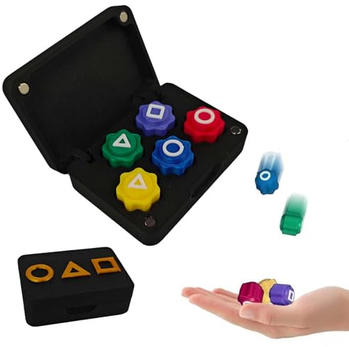 FeiOne Gonggi Korean Game, Gonggi Stones Spiel, Traditionelles Koreanisches Spiel, Handspiel Mit Bunt Steinchen Für Koordinationstraining (Magnetbox)