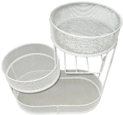 MagiDeal de 3 capas, cuenco de almacenamiento de verduras, bandeja para servir, encimera, cuenco de verduras, frutero, despensa, mesa, Blanco