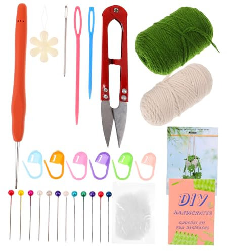 SEWOART Crochet Kit for Beginners DIY Hanging Basket Yarn Knitting Decor for Home and Office