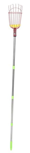 Hemobllo 1.6m Fruit Picker Pole Basket Extendable Apple Picker Tool for Garden Fruit Tree Lightweight