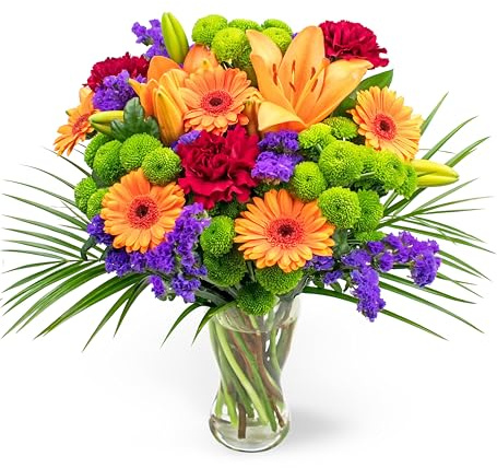 Joyful - Large Size - Fresh Flower Bouquet with Vase | Birthdays, Anniversaries, Thank You Gifts, Thinking of You, Delivered in Bud and Blooms in 48-72 Hours