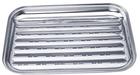 Toddmomy Bandeja para Barbacoa Inoxidable Rejilla Texturizada para Asar Carnes y Verduras Duradera y Fácil de Limpiar Versátil para Parrilla y Plancha