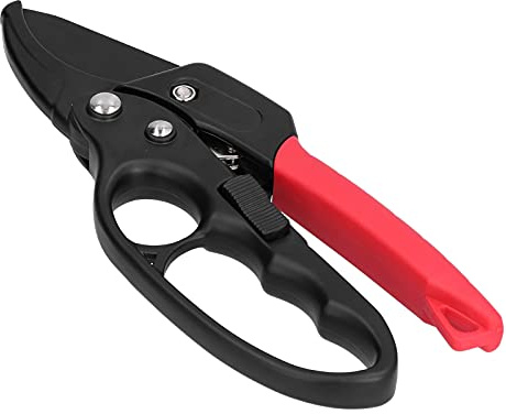 Yctze Secateurs Red Black Segmenté à Cliquet Segmentés Cisqueurs - Coupes de Glissière à économie d'effort Ciseaux de Jardin pour le Verger et le Travail en Plein Air
