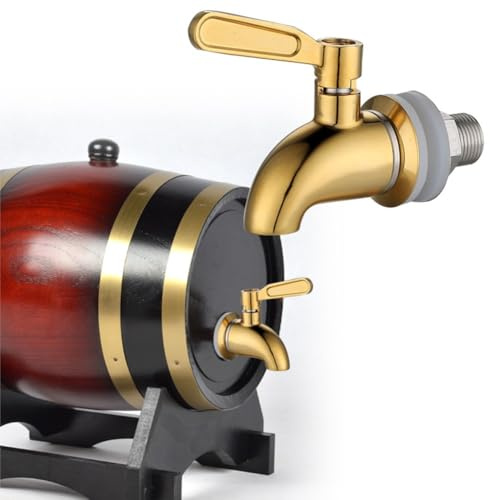 Grifo de vino de acero inoxidable, grifo dispensador de bebidas para cerveza casera y verter jugo con acabado dorado espejo resistente a fugas (espejo dorado (16 mm)