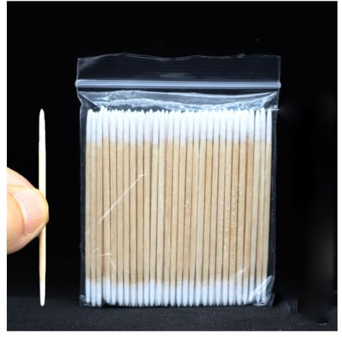 WTRYT 1000 bastoncini di cotone a punta in legno, applicatori usa e getta, bastoncini per la pulizia, bastoncini in legno di cotone, per trucco, ciglia, sopracciglia