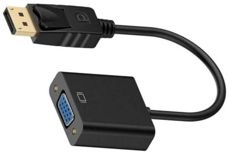 Holibanna Male to Vga Female Adapter Video Converter with USB Cable High Performance Displayport to Vga Cable for Monitor Laptop Desktop Projector Plug and Play Black