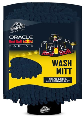 Armor All Podium Series Microfibre Car Wash Mitt – Developed with Oracle Red Bull Racing, Ultra-Soft, Scratch-Free, Reusable, for Exterior Vehicle Cleaning