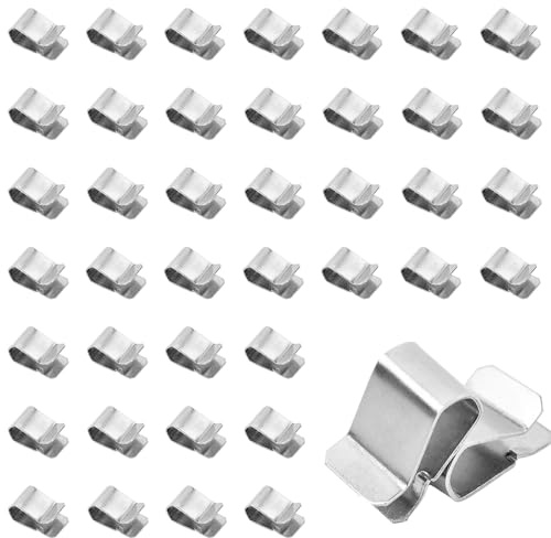 40 Pezzi Morsetti a U in Acciaio Inox - Graffette per Fissaggio Cavi Metallici, Impianti Solari e Reti - Clip per Cavi Elettrici e Kit di Montaggio - 21mm x 12mm