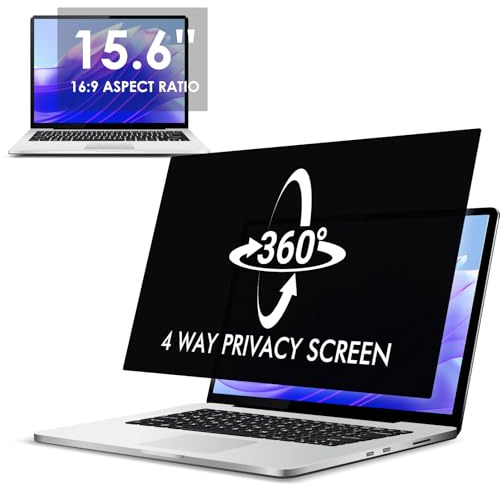 LAMA 15.6 Inch Universal 360° Privacy Screen Protector for Laptop, WxH: 345mm x 194mm, 16:9, Removable Privacy Screen Protector Filter, Anti Blue Light, Anti-Glare, Anti-UV, Anti Peeping